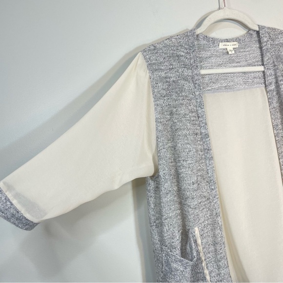 Silence and Noise Sheer Open Front Cardigan 3/4 Sleeve Size Womens Small - Picture 6 of 8